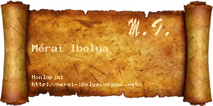 Mérai Ibolya névjegykártya